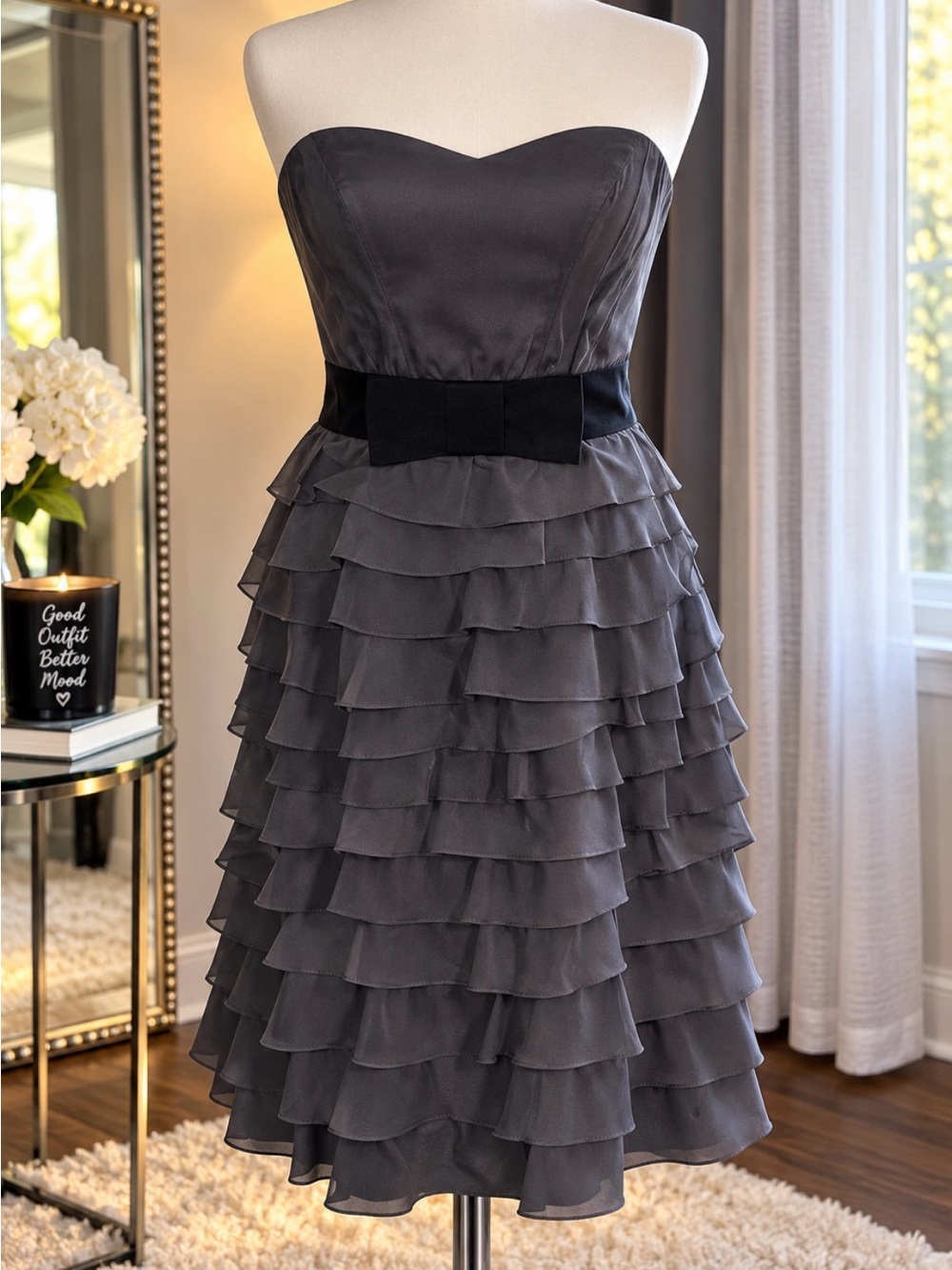 H&M strapless gray dress say size 12